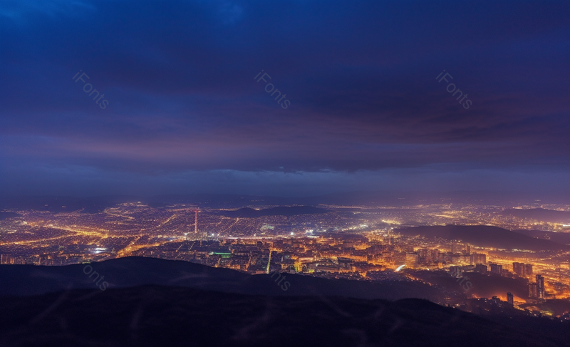 航拍下的城镇夜景灯光建筑风景图,高清,摄影图,摄影图片,图片大全,摄影图免费下载